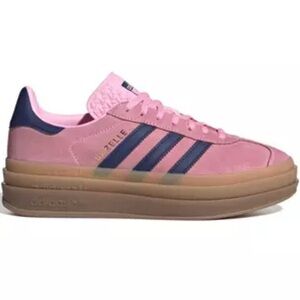 NIB Adidas Gazelle Bold Gum Sole Platform Sneakers - Pink Glow/Victory Blue NEW